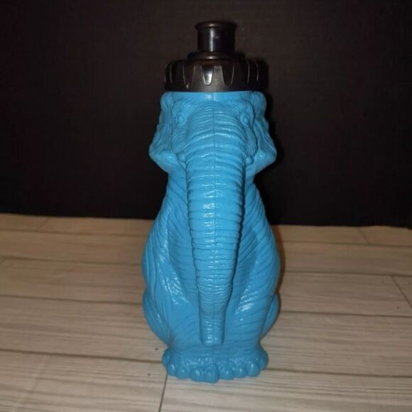 Vintage Circus Blue Elephant Blow Mold 32oz Water Bottle Made In The USA CA - Picture 3 of 9